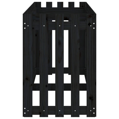 vidaXL Fioriera Giardino a Recinzione Nera 200x50x70cm Massello Pino