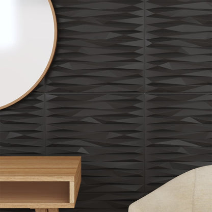 vidaXL Pannelli Murali 12 pz Neri 50x50 cm XPS 3 m² Pietra