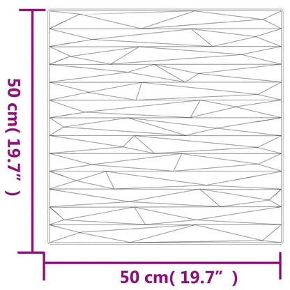 vidaXL Pannelli Murali 12 pz Neri 50x50 cm XPS 3 m² Pietra