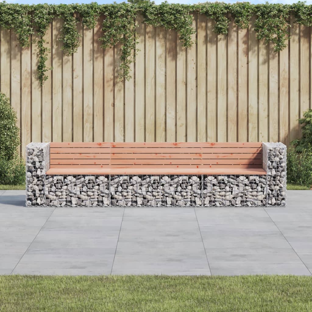 vidaXL Panca Giardino Design Gabbione 287x71x65,5 cm Massello Douglas