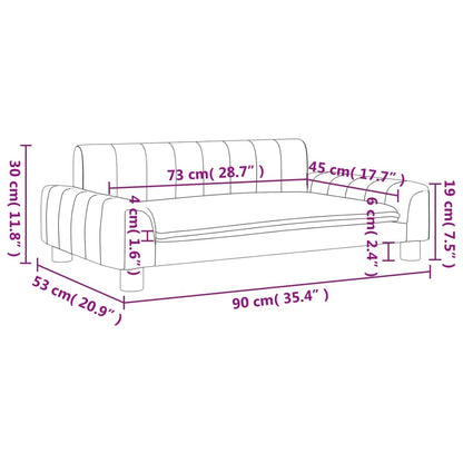 vidaXL Divano per Bambini Grigio Scuro 90x53x30 cm in Tessuto