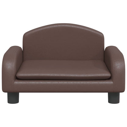 vidaXL Divano per Bambini Marrone 50x40x30 cm in Similpelle