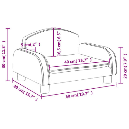 vidaXL Divano per Bambini Marrone 50x40x30 cm in Similpelle