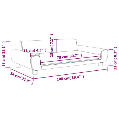 vidaXL Divano per Bambini Nero 100x54x33 cm in Velluto