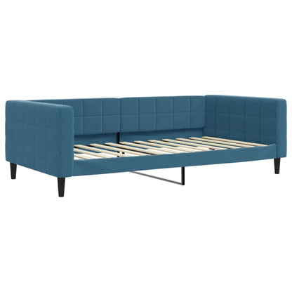 vidaXL Divano Letto Estraibile con Materassi Blu 100x200 cm Velluto