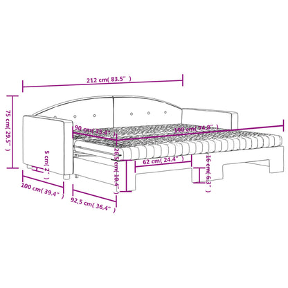 vidaXL Divano Letto Estraibile Materassi Grigio Chiaro 90x190 Velluto