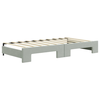 vidaXL Divano Letto Estraibile Materassi Grigio Chiaro 90x190 Velluto