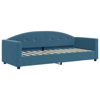vidaXL Divano Letto Estraibile con Cassetti Blu 80x200 cm in Velluto