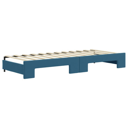 vidaXL Divano Letto Estraibile con Cassetti Blu 80x200 cm in Velluto