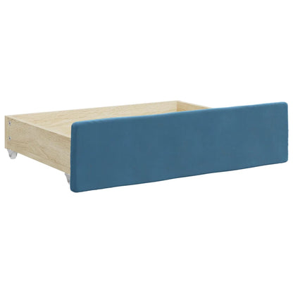 vidaXL Divano Letto Estraibile con Cassetti Blu 80x200 cm in Velluto