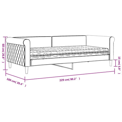 vidaXL Divano Letto con Materasso Rosa 90x200 cm in Velluto