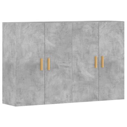 vidaXL Armadietti a Parete 2 pz Grigio Cemento in Legno Multistrato