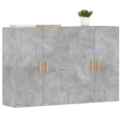 vidaXL Armadietti a Parete 2 pz Grigio Cemento in Legno Multistrato