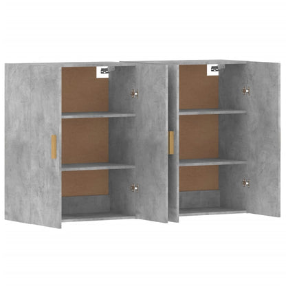 vidaXL Armadietti a Parete 2 pz Grigio Cemento in Legno Multistrato