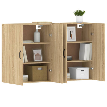 vidaXL Armadietti a Parete 2 pz Rovere Sonoma in Legno Multistrato