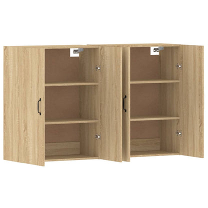 vidaXL Armadietti a Parete 2 pz Rovere Sonoma in Legno Multistrato