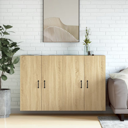 vidaXL Armadietti a Parete 2 pz Rovere Sonoma in Legno Multistrato