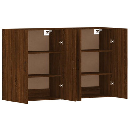 vidaXL Armadietti a Parete 2 pz Rovere Marrone in Legno Multistrato