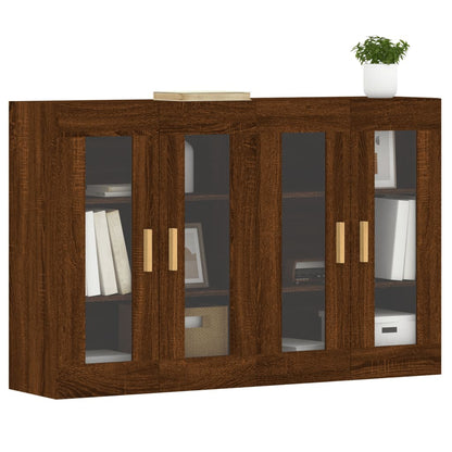 vidaXL Armadietti a Parete 2 pz Rovere Marrone in Legno Multistrato