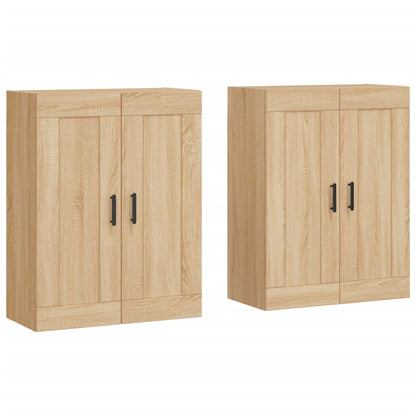 vidaXL Armadietti a Parete 2 pz Rovere Sonoma in Legno Multistrato