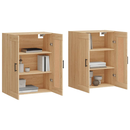 vidaXL Armadietti a Parete 2 pz Rovere Sonoma in Legno Multistrato