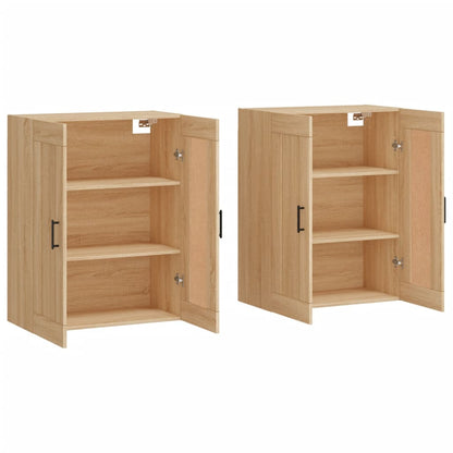 vidaXL Armadietti a Parete 2 pz Rovere Sonoma in Legno Multistrato