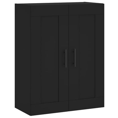 vidaXL Armadietti a Parete 2 pz Neri in Legno Multistrato