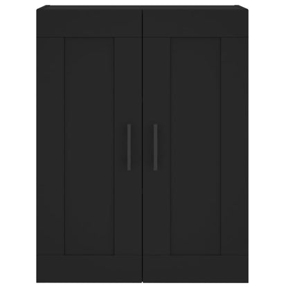vidaXL Armadietti a Parete 2 pz Neri in Legno Multistrato