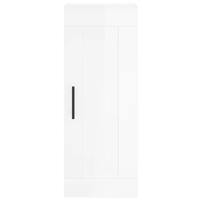 vidaXL Credenza 34,5x34x180 cm in Legno Multistrato Bianco Lucido