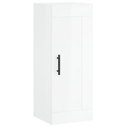 vidaXL Credenza 34,5x34x180 cm in Legno Multistrato Bianco Lucido
