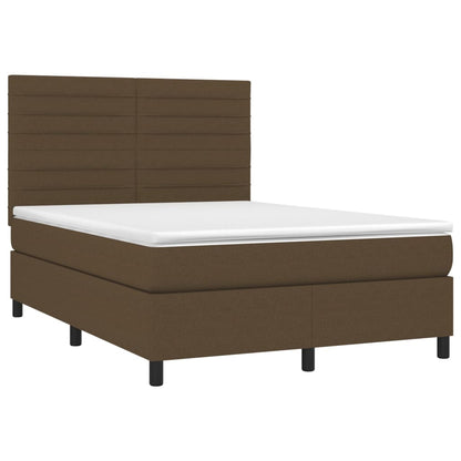 vidaXL Giroletto a Molle con Materasso Marrone Scuro 140x200cm Tessuto