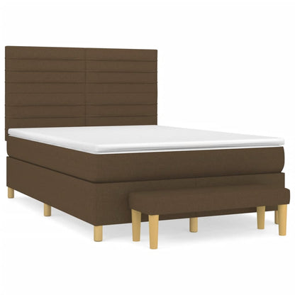 vidaXL Giroletto a Molle con Materasso Marrone Scuro 140x200cm Tessuto