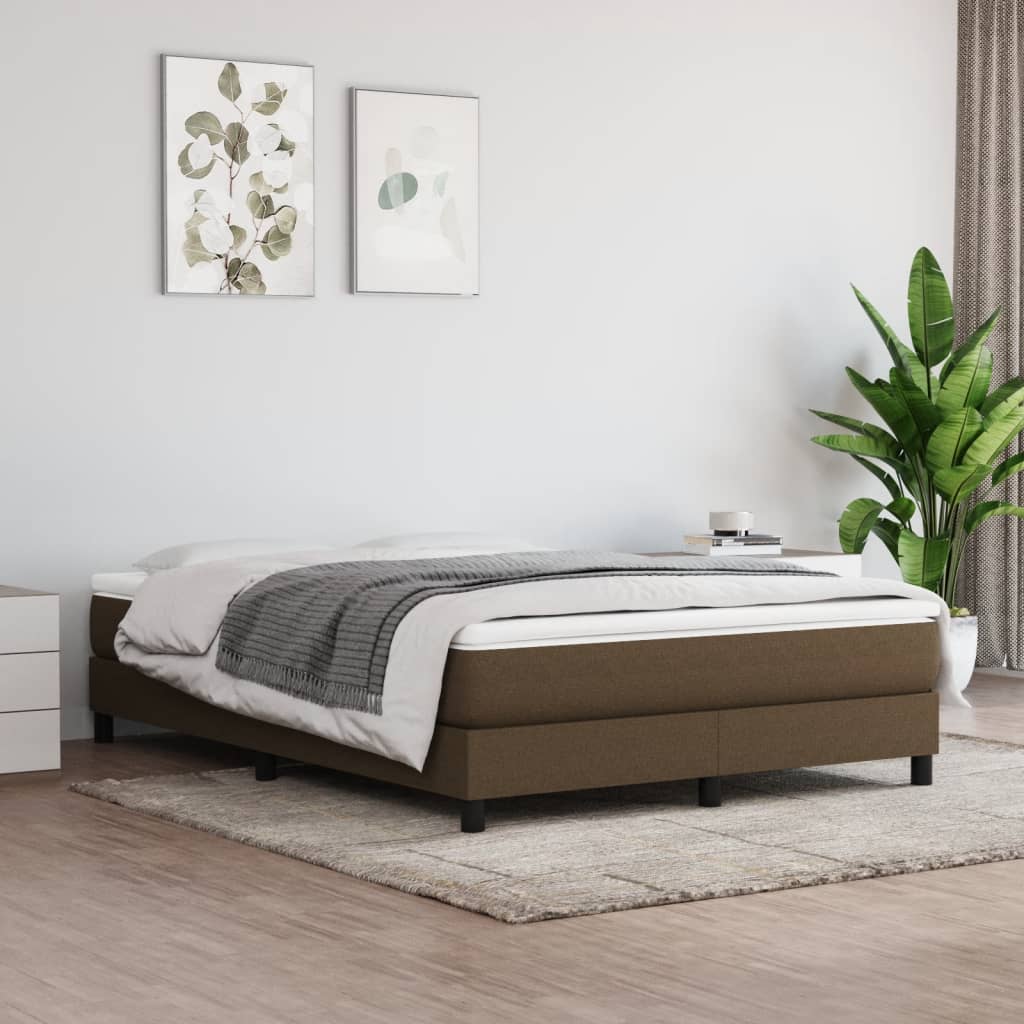 vidaXL Giroletto a Molle con Materasso Marrone Scuro 140x200cm Tessuto
