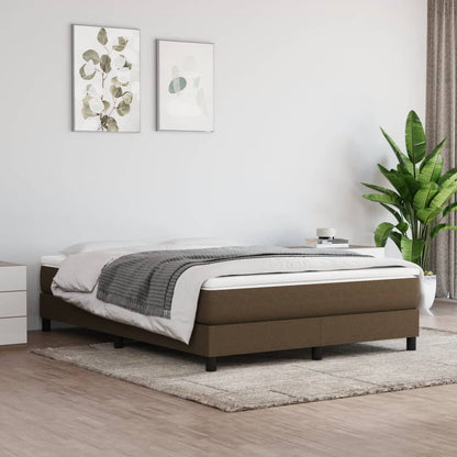 vidaXL Giroletto a Molle con Materasso Marrone Scuro 140x200cm Tessuto