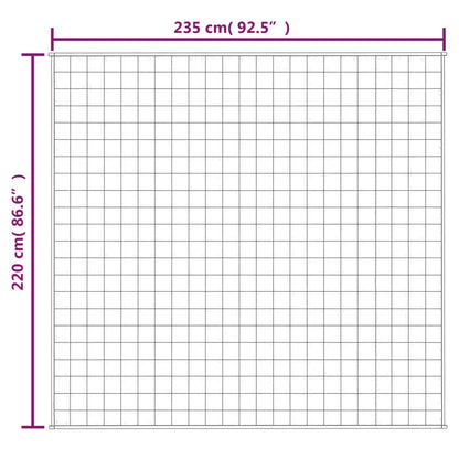 vidaXL Coperta Ponderata Grigia 220x235 cm 15 kg Tessuto