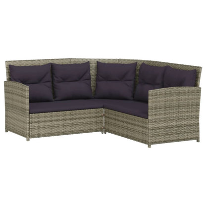 vidaXL Set Divano a L con Cuscini 2 pz Grigio in Polyrattan