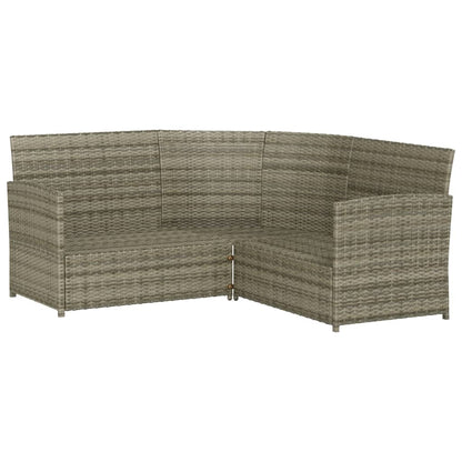 vidaXL Set Divano a L con Cuscini 2 pz Grigio in Polyrattan