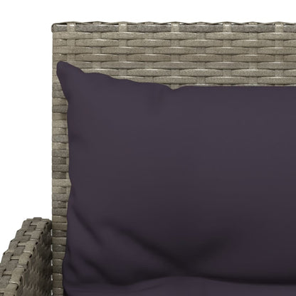 vidaXL Set Divano a L con Cuscini 2 pz Grigio in Polyrattan