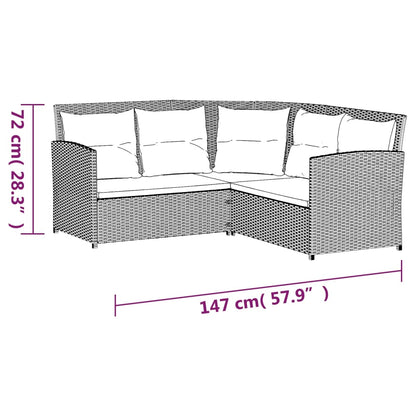 vidaXL Set Divano a L con Cuscini 2 pz Grigio in Polyrattan