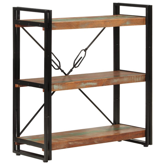 vidaXL Libreria 3 Livelli 77x30x80 cm Legno Massello Recupero e Ferro VIDAXL