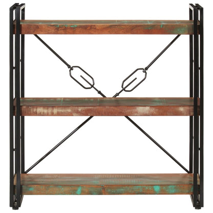 vidaXL Libreria 3 Livelli 77x30x80 cm Legno Massello Recupero e Ferro VIDAXL