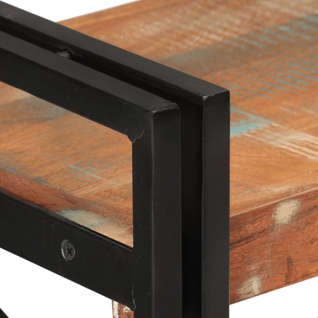 vidaXL Libreria 3 Livelli 77x30x80 cm Legno Massello Recupero e Ferro VIDAXL