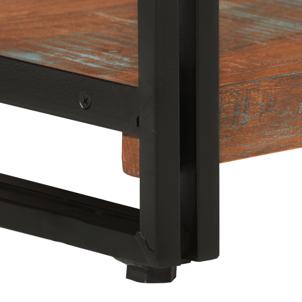 vidaXL Libreria 3 Livelli 77x30x80 cm Legno Massello Recupero e Ferro VIDAXL