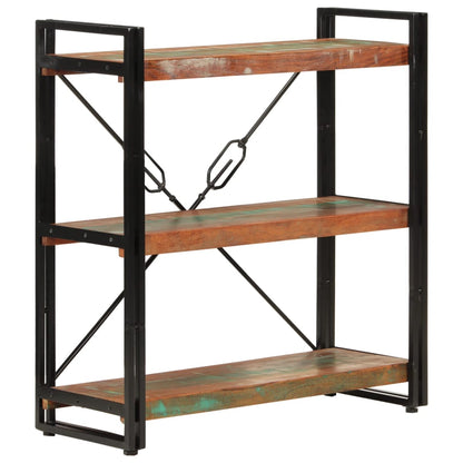vidaXL Libreria 3 Livelli 77x30x80 cm Legno Massello Recupero e Ferro VIDAXL