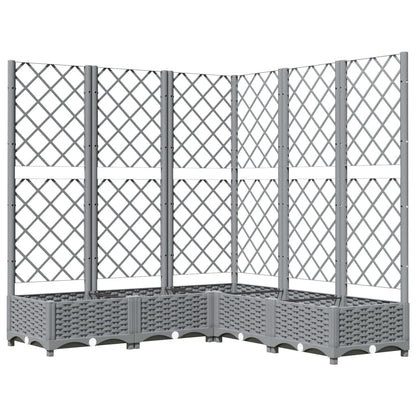 vidaXL Fioriera Giardino e Graticcio Grigio Chiaro 120x120x121,5cm PP