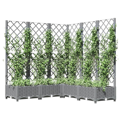 vidaXL Fioriera Giardino e Graticcio Grigio Chiaro 120x120x121,5cm PP