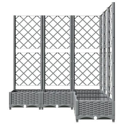 vidaXL Fioriera Giardino e Graticcio Grigio Chiaro 120x120x121,5cm PP