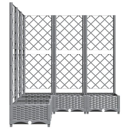 vidaXL Fioriera Giardino e Graticcio Grigio Chiaro 120x120x121,5cm PP
