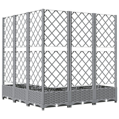 vidaXL Fioriera Giardino e Graticcio Grigio Chiaro 120x120x121,5cm PP