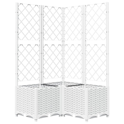 vidaXL Fioriera da Giardino con Graticcio Bianco 80x80x136 cm PP